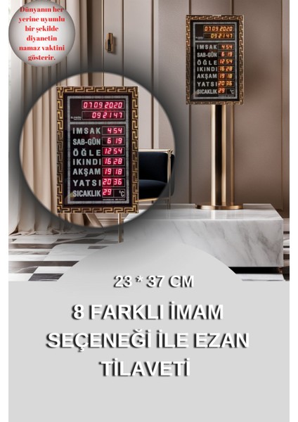 Ev Tip Namaz Vakitlerini Gösteren 8 Farklı Imam Seçeneği ile Ezan Okuyan Dijital Imsakiye Vakitmati modelleri