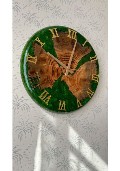 Reçine Epoksi Çam Ağacı Duvar Saati modelleri