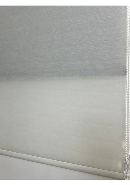Gri Tül/gri Stor Düz Çiftli Sistem Çizgili Tül Stor Ev/ofis Perdesi Aluminyum Sistem