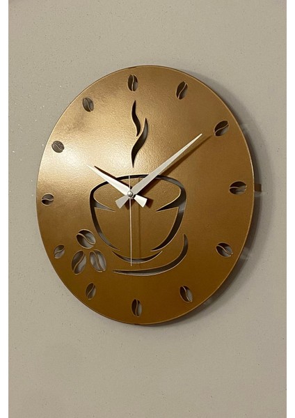 Coffe Model Metal Lazer Kesim Akar Sessiz Mekanizmalı Duvar Saati (40*40 Cm) fiyatları