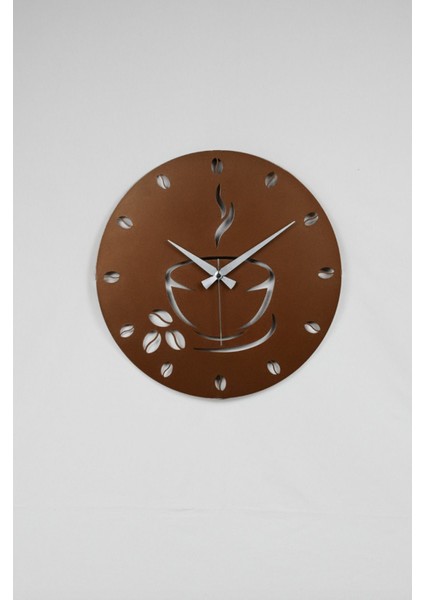 Coffe Model Metal Lazer Kesim Akar Sessiz Mekanizmalı Duvar Saati (40*40 Cm) fırsatları