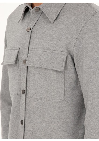 Erkek Antrasit Regular Fit Ceket Gömlek 50292995-VR006