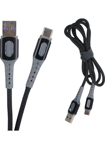 Powermaster Type-C Kablo USB Type-C Şarj Data Kablosu 5 Amper 1 Metre