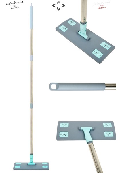 Elite Sweeper Mop Tüm Islak Mendil ve Bezler ile Uyumlu Mop Set Tüm Yüzeylerde Tüy Toz Toplama Mopu 1 Adet