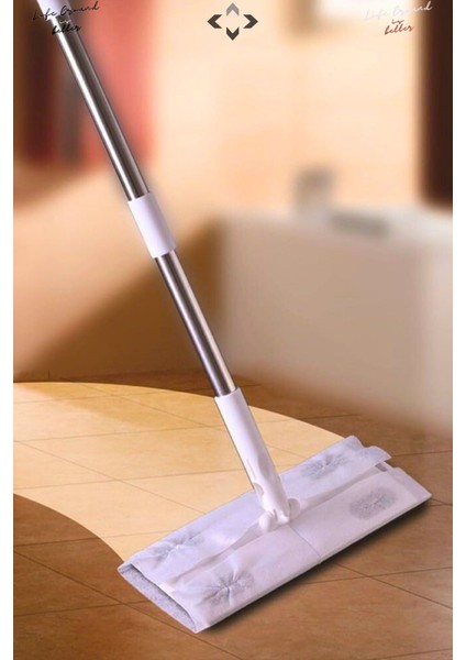 Elite Sweeper Mop Tüm Islak Mendil ve Bezler ile Uyumlu Mop Set Tüm Yüzeylerde Tüy Toz Toplama Mopu 1 Adet
