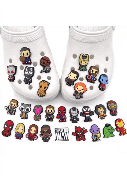 Elite Marvel Avengers Jibbitz Terlik Süsü (3'lü Karışık Gönderim) 1 Adet