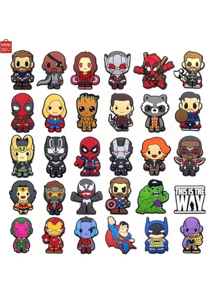 Elite Marvel Avengers Jibbitz Terlik Süsü (3'lü Karışık Gönderim) 1 Adet