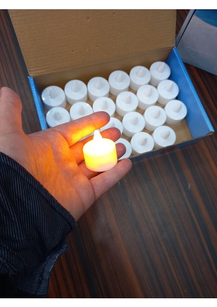 LED Mum Mum 12 Adet Tealight Mum LED Işıklı Dumansız Pilli LED Mum 1 Adet