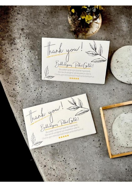 Elite Teşekkür Kartı Thank You Card Beklediğin Paket GELDI50 Adet (8x5 cm )-T883 1 Adet