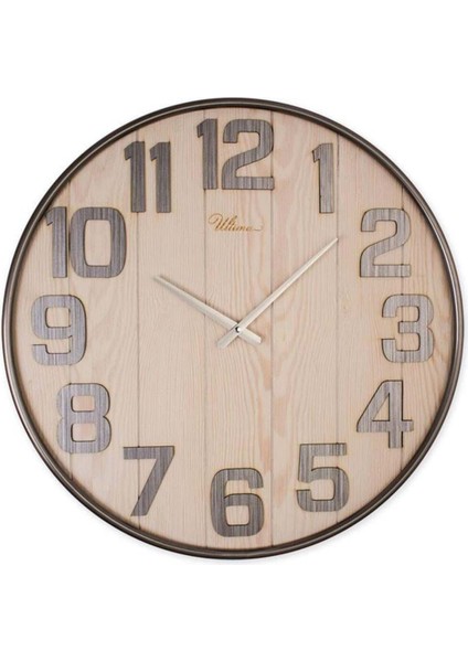 3646 Es Metal - Ahşap 62 cm Duvar Saati