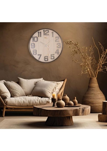 3646 Es Metal - Ahşap 62 cm Duvar Saati fiyatları