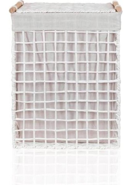 Elite Braid Hasır Çamaşır Sepeti Beyaz 38X30X51 cm SPT0086 1 Adet