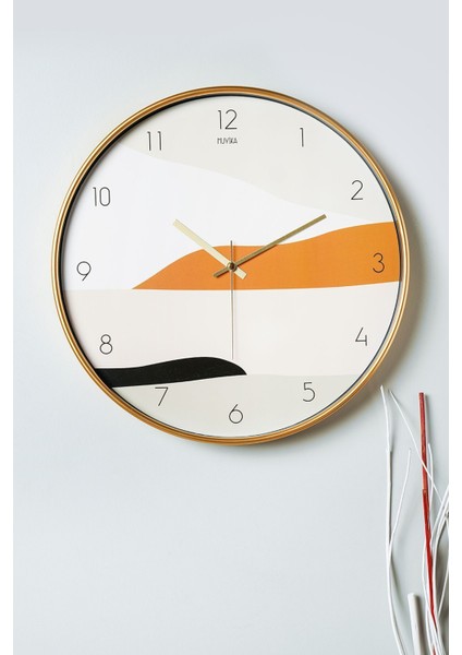 Muyika Pino Gerçek Cam 42 cm Sessiz Mekanizma Duvar Saati