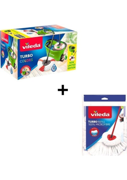 Elite Turbo Colors 2in1 Temizlik Seti Yeşil Classic Üçgen Turbo Paspas 1 Adet