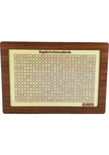 Parabox - Dolar Hedef Kutus - Hedef Kumbarası - Ahşap Kumbara - 10.000 Dolar Usd Hedef Kutusu 1 Adet