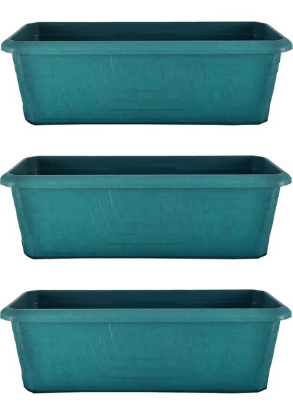 Elite Dış Mekan Büyük Saksı 60 Litre 3 Adet K.yeşil, Derin Bahçe Saksısı(Tabaksız) 1 Adet
