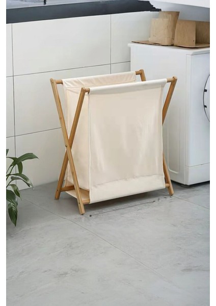 Elite Bambu Katlanır Kirli Çamaşır Sepeti Beyaz 34X42X58 cm 1 Adet fırsatları