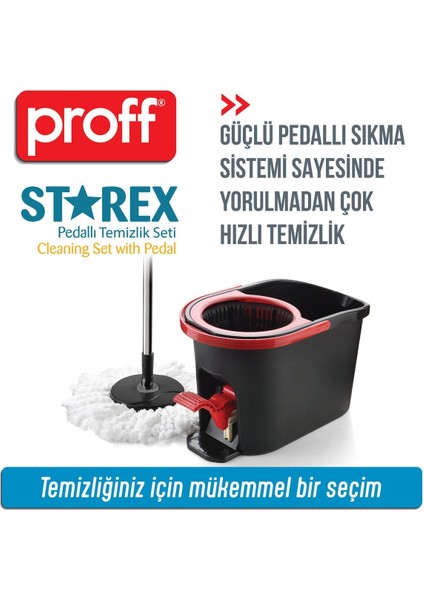Elite Starex Pedallı ve Mikrofiber Moplu Temizlik Seti 1 Adet