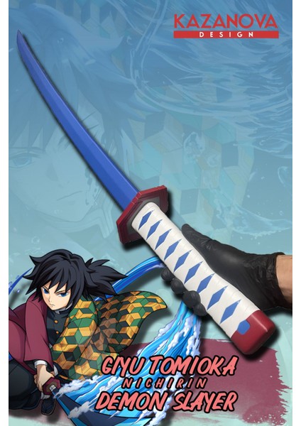 Giyu Tomioka Demon Slayer Katlanabilir Katana (98 Cm) Gerçek Boy 1 Adet