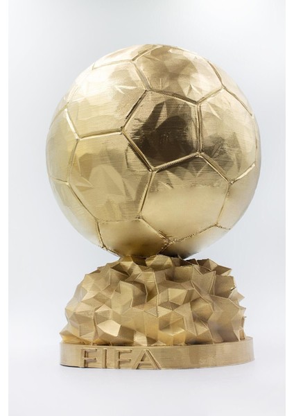 Isminize Özel Fıfa Ballon D'or Maketi Gold Kaplama 20 cm Boy Dekor Hediyelik 1 Adet