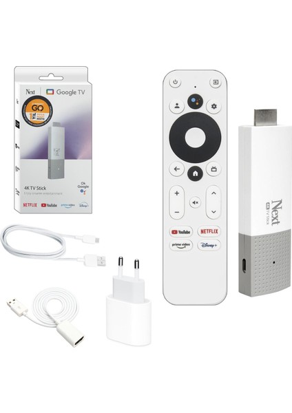 Android Stick Dongle 4K Google Netflix Youtube D-Smart Go 1 Yıl Mega Paket Hediye Next 4k-Tv