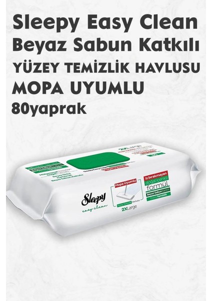 Elite Easy Clean Beyaz Sabun Katkılı Mopa Uyumlu Yer Havlusu 80 Yaprak 1 Adet