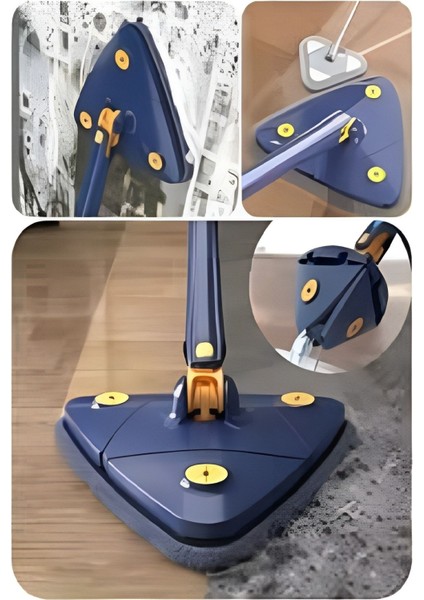 Elite Üçgen Mop Sıkmalı Fayans Ahşap Mermer Yüzey Temizleme Mop Cam Silme Paspası 1 Adet