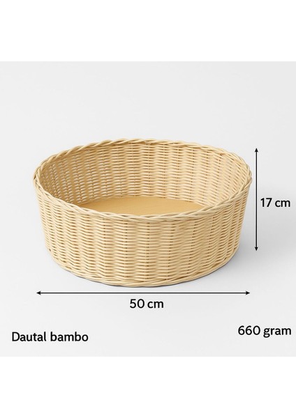 Elite El Yapımı Bambu Çamaşır Sepeti – Yuvarlak & Doğal Tasarım 1 Adet