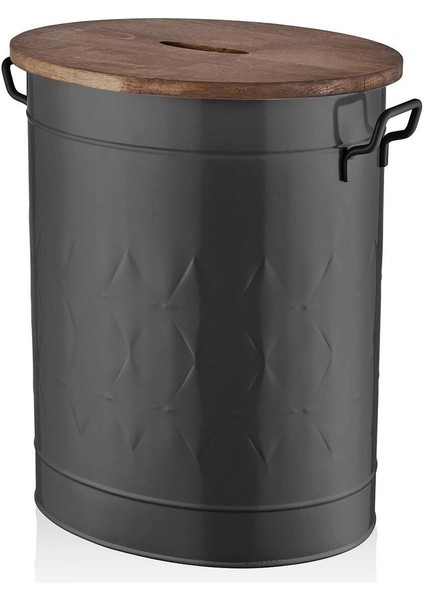 Elite Prizma Çamaşır Sepeti Siyah 54X43X35 cm 1 Adet
