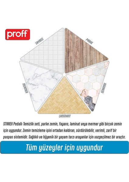 Elite Starex Pedallı Spin Mop Temizlik Seti 4 Yedek Mop Hediyeli 1 Adet