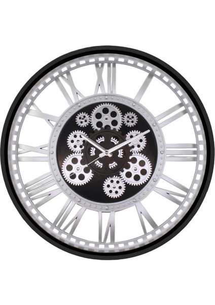 Especial Çarklı Duvar Saati Gold Çerçeve