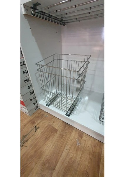 Elite Çamaşır Sepeti Alttan Raylı Teleskopik Metal Genişlik 48 cm Derinlik 30 cm Yükseklik 50 cm 1 Adet
