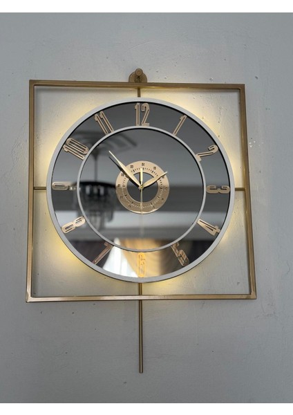 Metal Aynalı Duvar Saati 50X75 cm Büyük Boy Işıklı Gerçek Ayna Duvar Saati Modern Tasarım fiyatları