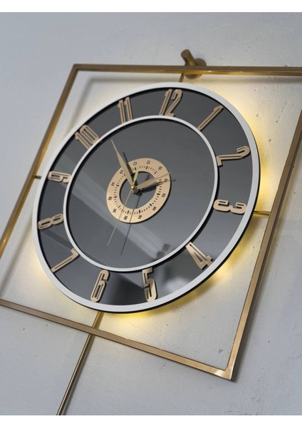 Metal Aynalı Duvar Saati 50X75 cm Büyük Boy Işıklı Gerçek Ayna Duvar Saati Modern Tasarım fırsatları