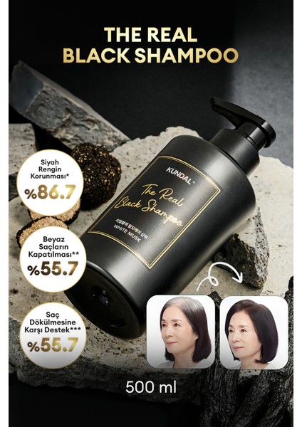 Siyah Şampuan Kundal The Real Black Shampoo 500 ml