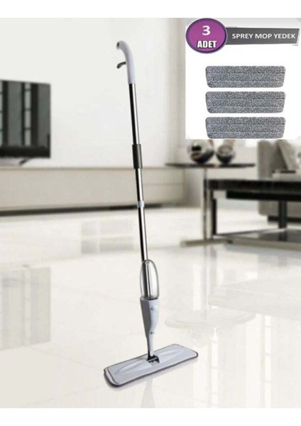 Elite Sprey Mob 360 Derece Dönen Su Püskürtmeli Sprey Paspas Sprey Mop -3 Adet Mikrofiber Bez Hediyeli-Mob 1 Adet