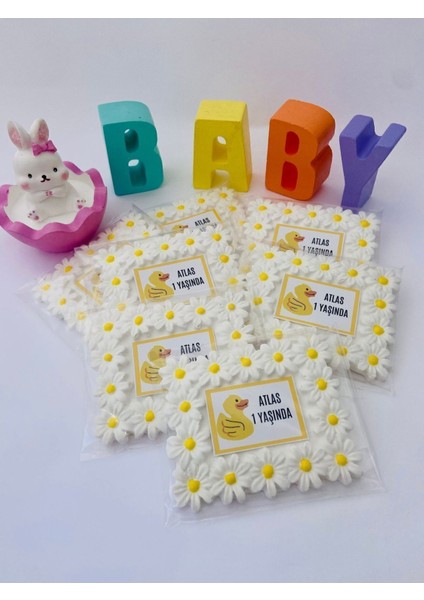Kokulutaş Papatya Çerçeve Magnet,doğum Günü,1 Yaş,baby Shower,mevlüt(15 Adet) 1 Adet
