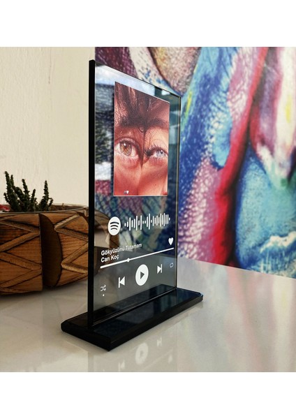 Elite Spotify Cam Plak, Spotify Barkodlu Kişiye Özel Hediye 1 Adet