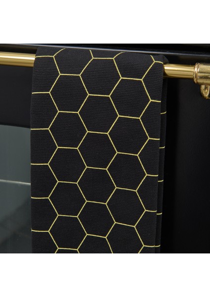 Soft Hexagon Mutfak Havlusu - Siyah - 40X66 cm