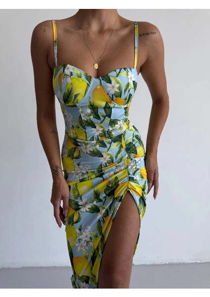 Evans Gloplu Midi Elbise