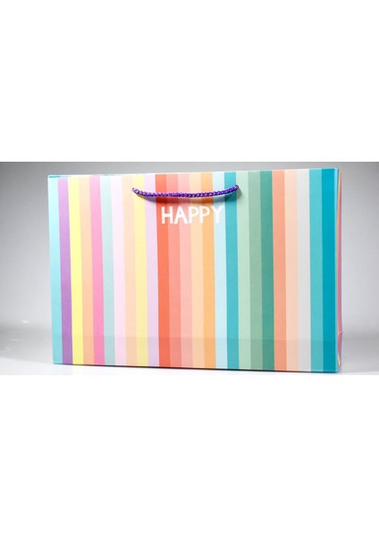 Elite Happy Yatay Hediye Karton Poşet 1 Adet