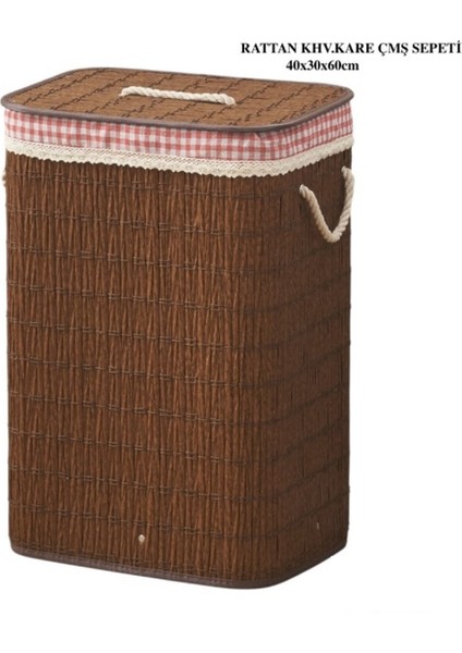 Elite Rattan Katlanabilir Dikdörtgen Çamaşır Sepeti 1 Adet