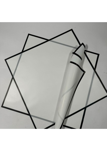 Lüks Siyah Çerçeve Beyaz Zemin Çiçek Buket Kağıdı&paketleme Mazemesi 55X55CM-20SAYFA 1 Adet fırsatları