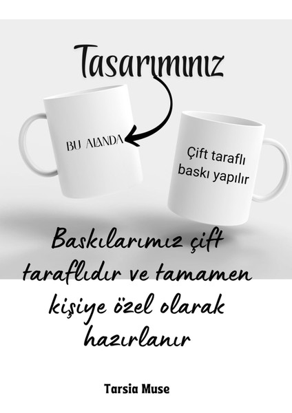 Kişiye Özel Ad Soyad, Isimli, Resimli, Tarihli Logolu Kupa Bardak Tasarım 1 Adet