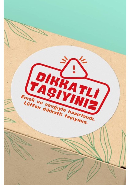 Sticker Teşekkürler Etiketi Dikkatli Taşıyınız Kargo Ambalaj Etiketi - 3X3CM 90 Adet - ST2271 1 Adet