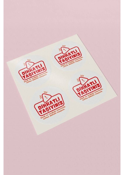Sticker Teşekkürler Etiketi Dikkatli Taşıyınız Kargo Ambalaj Etiketi - 3X3CM 90 Adet - ST2271 1 Adet