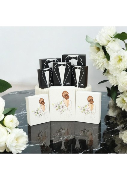 Büyük Boy Xxl-5 - Damat Bohçası -Gelin Xxl Damat Kutusu Çeyizkutususert Malzeme Hediye Seti 8 Li Set 1 Adet