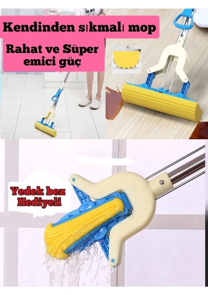 Elite Kelebek Sıkma Mekanizmalı Mikrofiber Mop Sünger Sıkmalı Mop Yedek Sünger 1 Adet