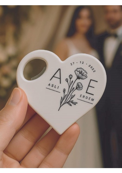 Düğün Nişan Söz Nikah Mevlüd Hediyesi Kalp Magnet Açacak 25 Adet 1 Adet