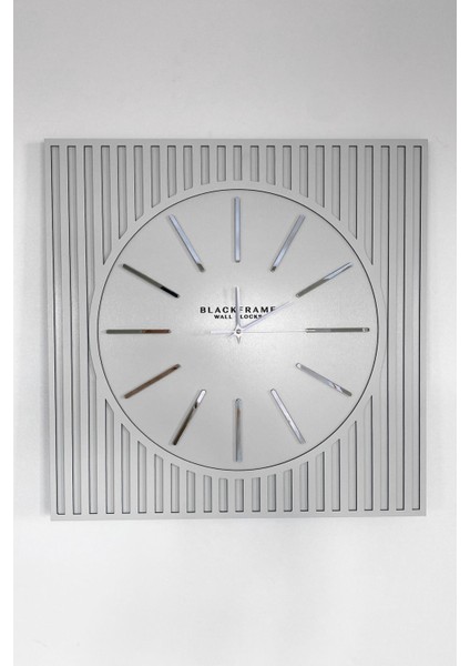 - Lines Effects Series Özel Tasarım Duvar Saati - Açık Gri & Gümüş - 48X48CM fiyatları